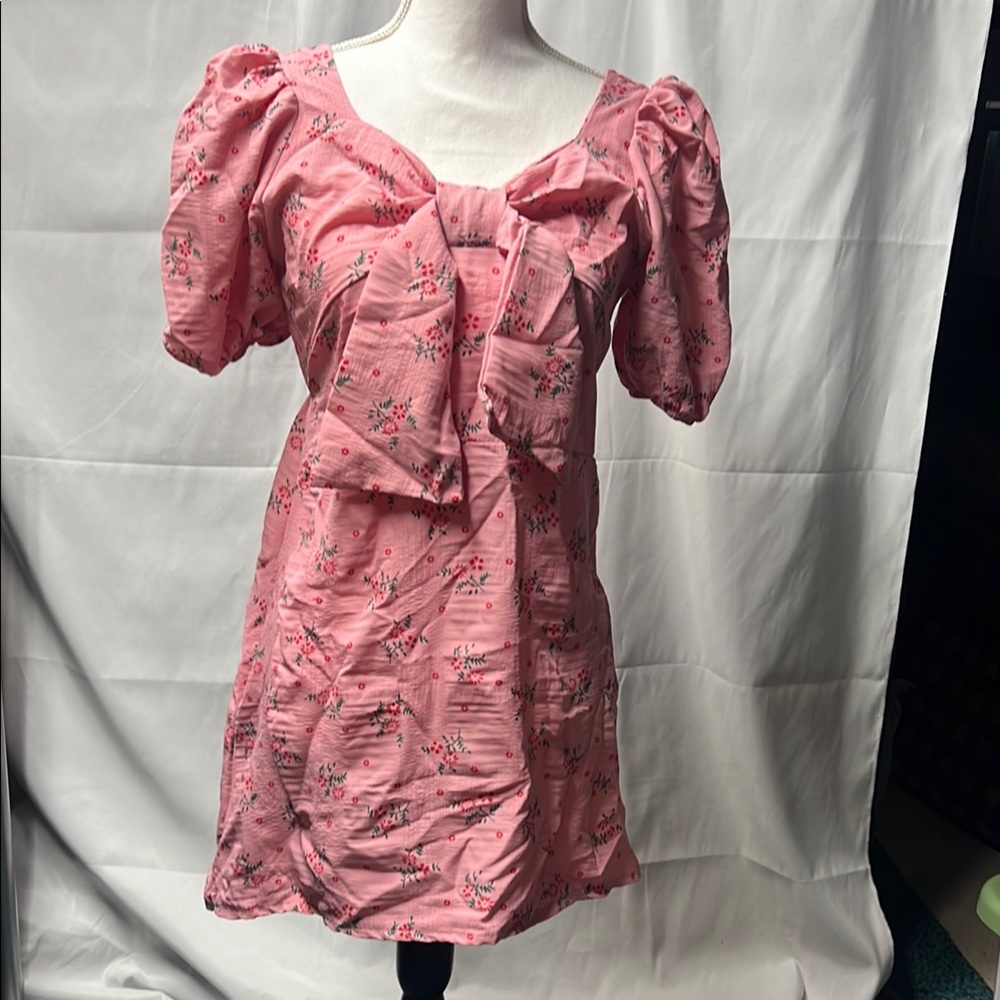 Pink Floral Dress with Bow made in Thailand 🇹🇭